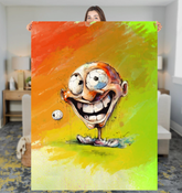 Vibrant Ventriloquist's Voiceful Velvet Sherpa Blanket